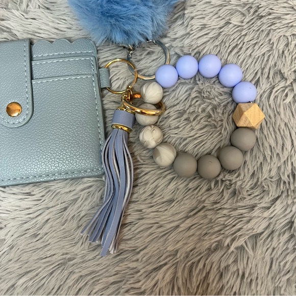 Blue Cardholder with Keychain - Picture 3 of 5